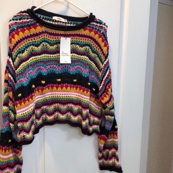 Zara Sweaters - NWT Zara Colorful Open Knit Sweater.